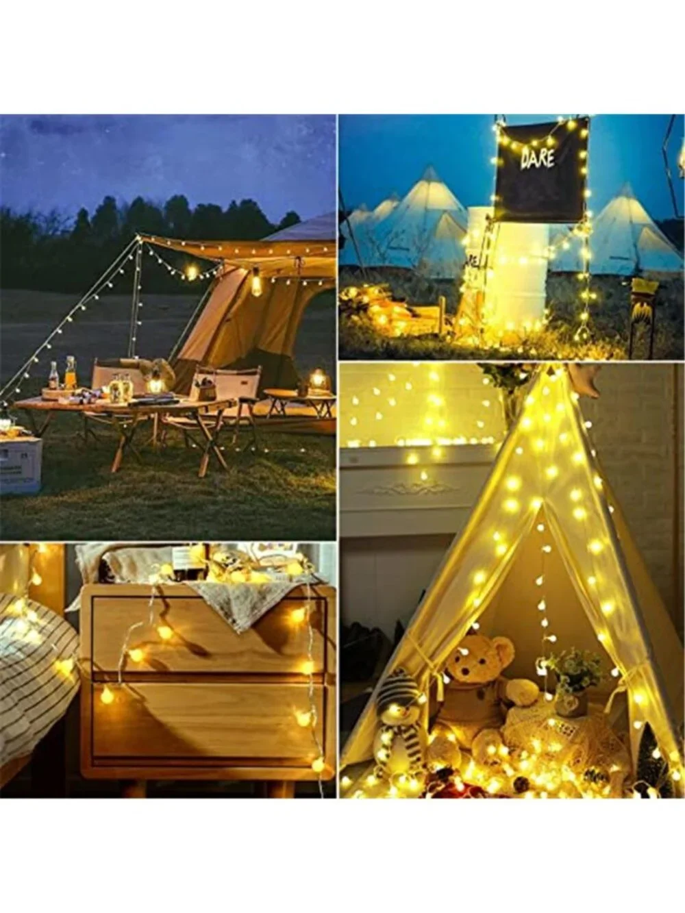 Mini Globe String Lights, 66 Ft. 200 LED Fairy String Lights Plug in, 8 Modes